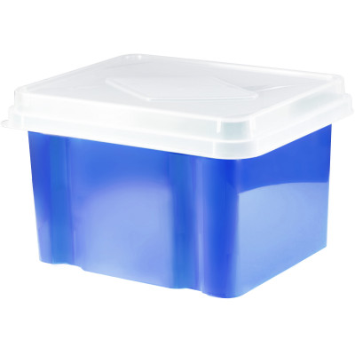 Italplast Storage - File Box Blueberry Base - Clear Lid