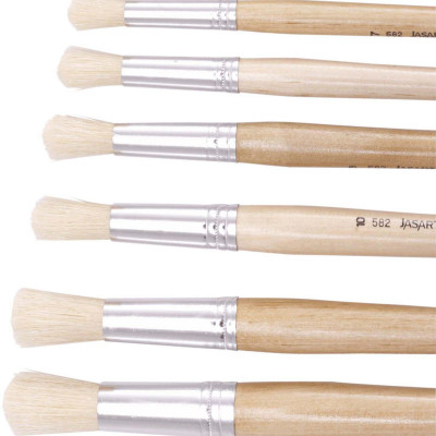 Jasart Hog Bristle Series 582 Round Brushes Size 11 Pack of 12