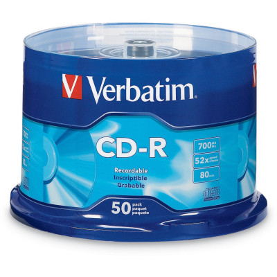 VERBATIM RECORDABLE CD'S CD-R 80Min 52X 50Pk Spindle