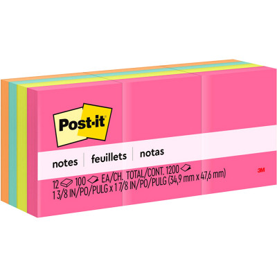 POST-IT 653AN NOTES Asstd Neon 36mm X 48mm