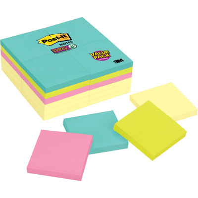 POST-IT MIAMI 654-23SSCYM Super Sticky Notes-75mmx75mm 90 sheets, 24 pack