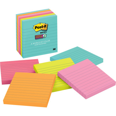 POST-IT MIAMI 675-6SSMIA Super Sticky Notes-100mmx148mm 90 sheets, 6 pack
