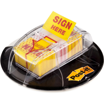 POST-IT FLAGS & DESK DISPENSER 680-HVSH Desk Grip Sign Here Pack Of 200
