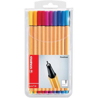 STABILO POINT 88 FINELINER Assorted Wlt20