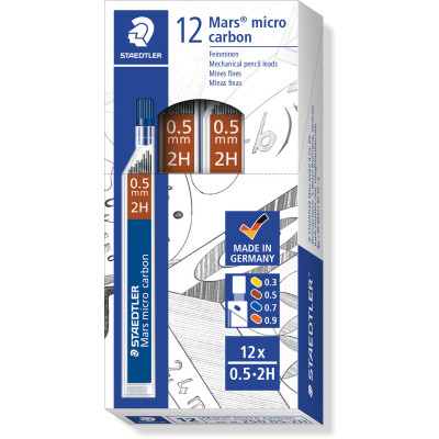 STAEDTLER MARS MICROGRAPH LEAD 2H 0.5mm Tube12