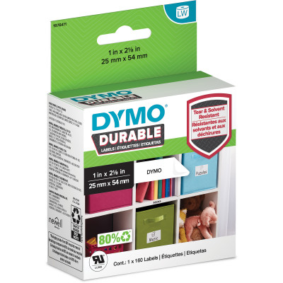 DYMO LABELWRITER LABELS Durable White Label 25mmx54mm Box of 160
