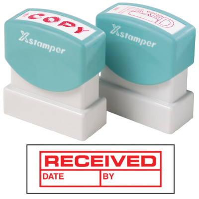 XSTAMPER -1 COLOUR -TITLES R-Z 1680 Received/Date/By Red