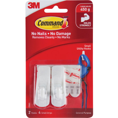 COMMAND 17002 SMALL HOOKS With Adhesive 2 Pack