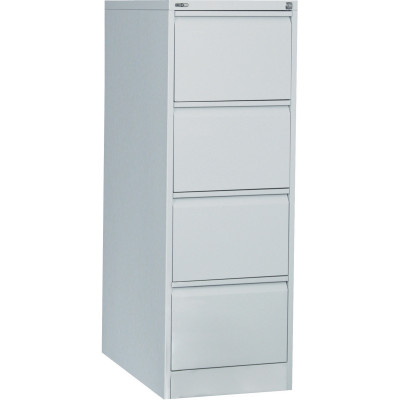 Go Steel 4 Drawer Filing Cabinet 1321Hx460Wx620mmD Silver Grey