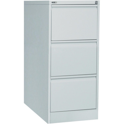 Go Steel 3 Drawer Filing Cabinet1016Hx460Wx620mmD Silver Grey