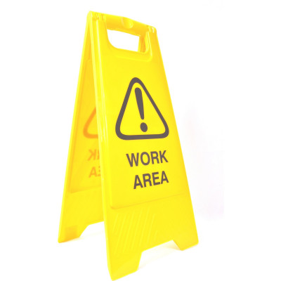 CLEANLINK SAFETY SIGN Work Area 32x31x65cm Yellow