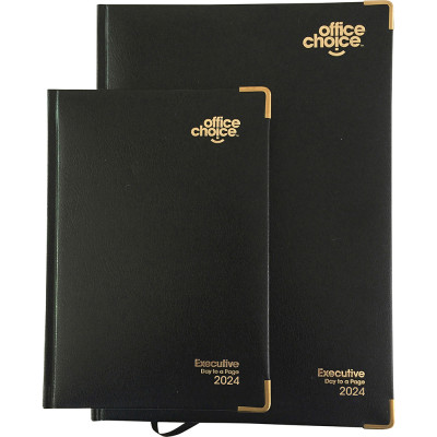 Office Choice Executive Diary Day To A Page A5 Black
