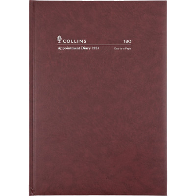 COLLINS APPOINTMENT SERIES A5 1Day to Page 30min Burgundy