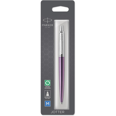 PARKER JOTTER BALLPOINT PEN Victoria Violet Chrome Trim Blue