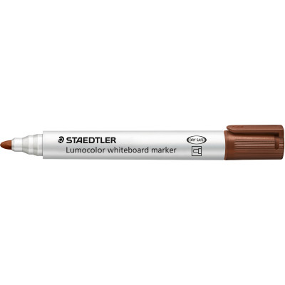 STAEDTLER 351 LUMOCOLOUR Whiteboard Marker Brown Bullet Tip Box 10