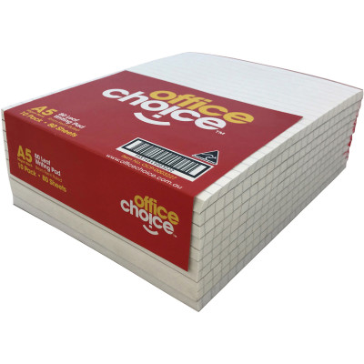Office Choice Office Pad A5 White - Pack of 10