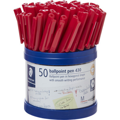 Staedtler 430 Ballpoint Pen 1.0mm Red Pack of 50