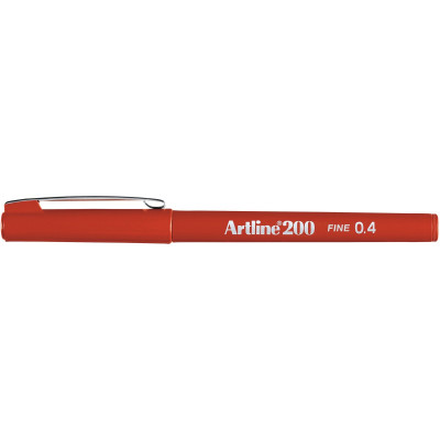 Artline 200 0.4mm Fineliner Pen Dark Red BX12
