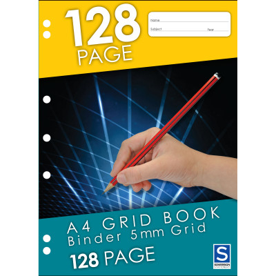 Sovereign Exercise Books A4 Grid 5mm 128pg PACK OF 10