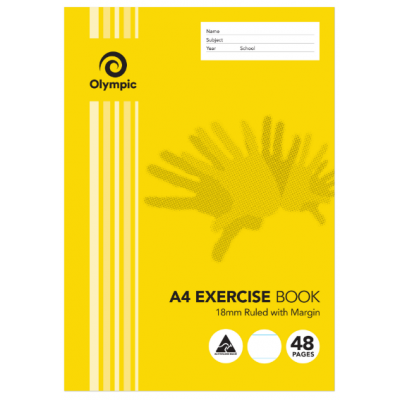 OLYMPIC EXERSICE BOOKS A4 297x210 48Page 18mm Ruled